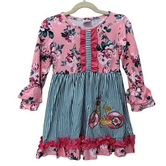 Okie and Lou Other - Toddler Girls 4T (L) Okie & Lou Vintage Strolls Dress Bicycle